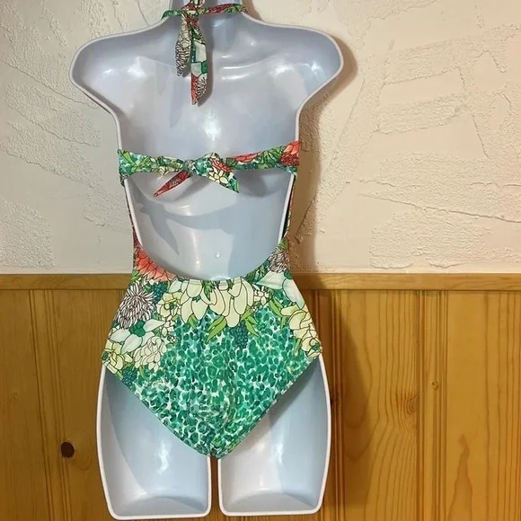 JETS by Jessika Allen Tie Halter Swimsuit Sz-4 - Picture 5 of 8